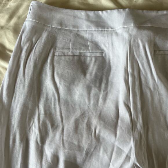 Talbots Plus Size White Linen Blend Straight Leg Trouser Wmns 22W Casual Preppy - Picture 4 of 10